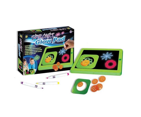 Spirálok neon világító rajztábla filctollakkal