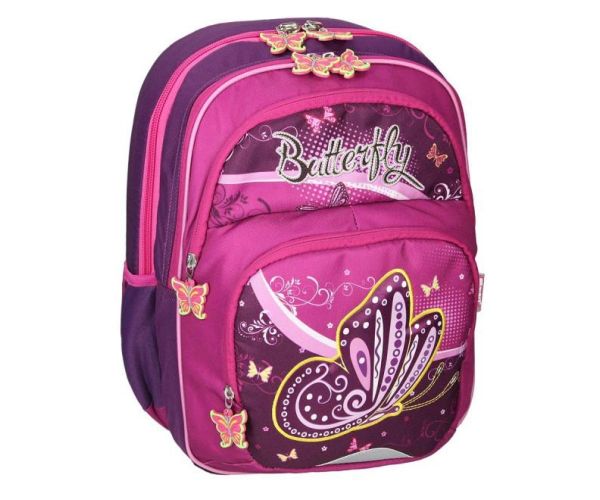 Spirit: Pillangós lila-pink ergonomikus iskolatáska hátizsák
