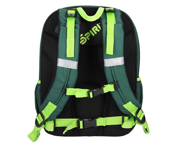 Spirit: Párduc mintás zöld színű lekerekített ergonómikus iskolatáska