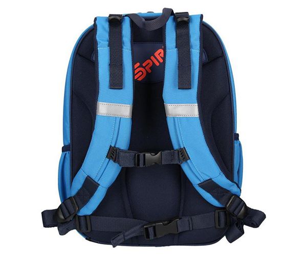 Spirit: Foci mintás kék színű négyrekeszes ergonómikus iskolatáska