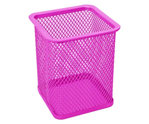 Spirit: Neon pink fémhálós szögletes ceruzatartó