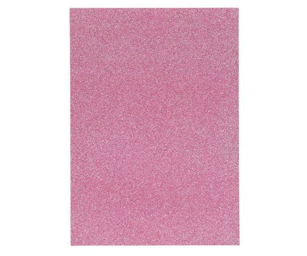 Spirit: Öntapadós csillámos dekorációs habszivacs lap pink színben A/4 1db