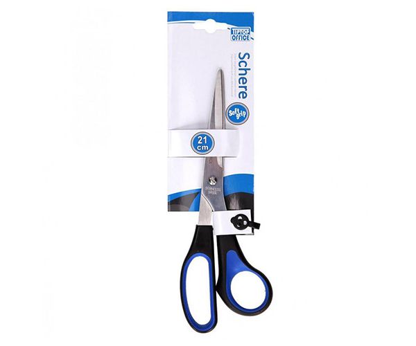 Spirit: Soft Grip fekete-kék olló 21cm