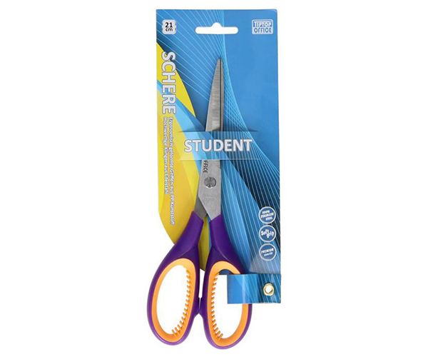 Spirit: Soft Grip student iskolai és irodai olló 21cm-es rozsdamentes pengével többféle színben 1db