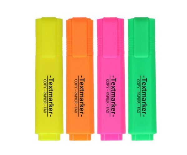 Spirit: Textmarker neon 4db-os szövegkiemelő szett 1-4mm-es vágott heggyel