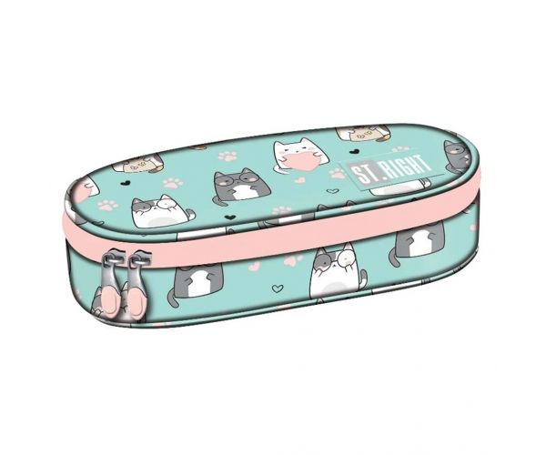 St.Right Charming Cats ovális tolltartó PC01 23x9,5x6cm