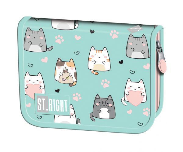 St.Right Charming Cats cicás kihajtható tolltartó PC03 20,5x14x3,5cm