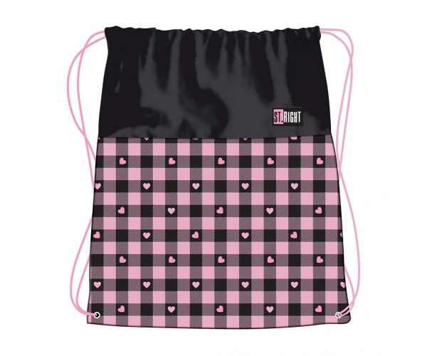 St.Right Pink Checkered tornazsák, sportzsák 43x34cm