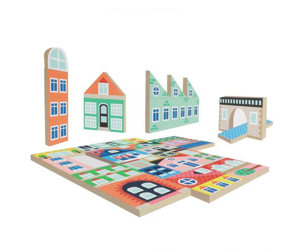 Building Blocks: Város - Fa építőkocka szett