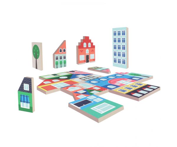 Building Blocks: Város - Fa építőkocka szett