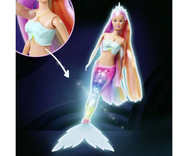 Steffi Love: Steffi mágikus szivárvány sellőbaba világító uszonnyal - Simba Toys