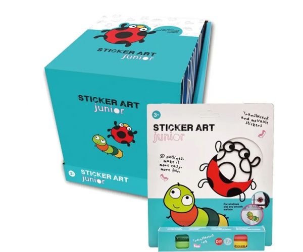 Sticker Art: Katica és hernyó színezhető matrica szett - Comansi