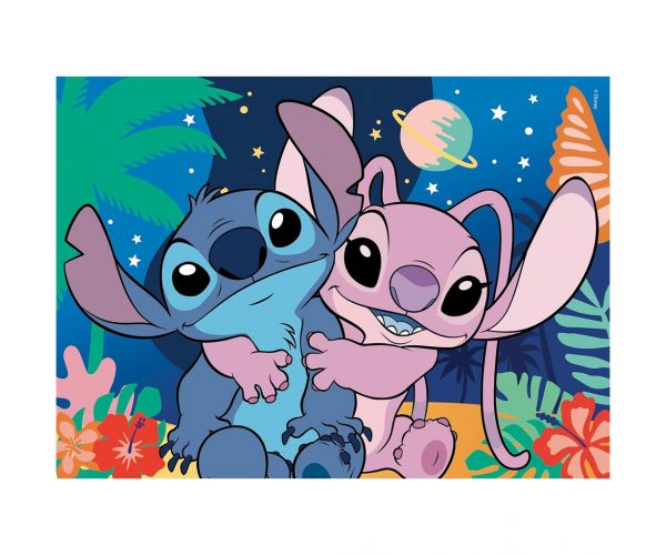 Stitch 2 az 1-ben 24db-os puzzle és színező 35x25cm - Lisciani