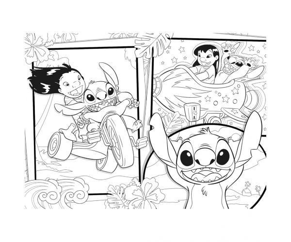 Stitch 2 az 1-ben 60db-os Eco puzzle és színező 70x50cm - Lisciani