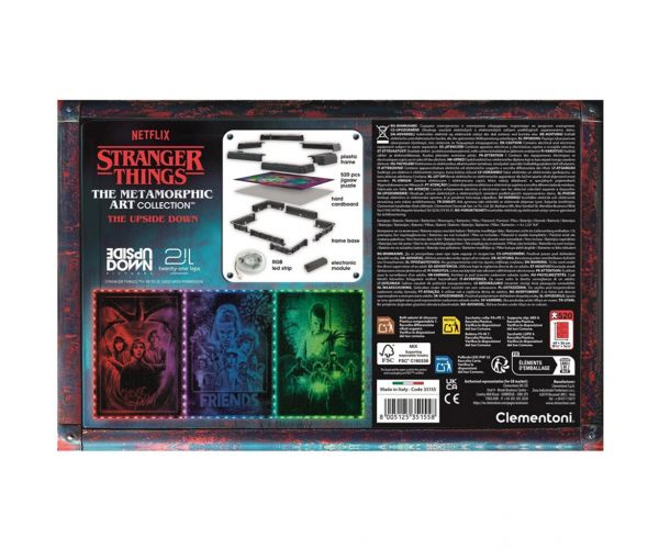 Stranger Things 520 darabos puzzle kerettel és RGB LED világítással – Clementoni