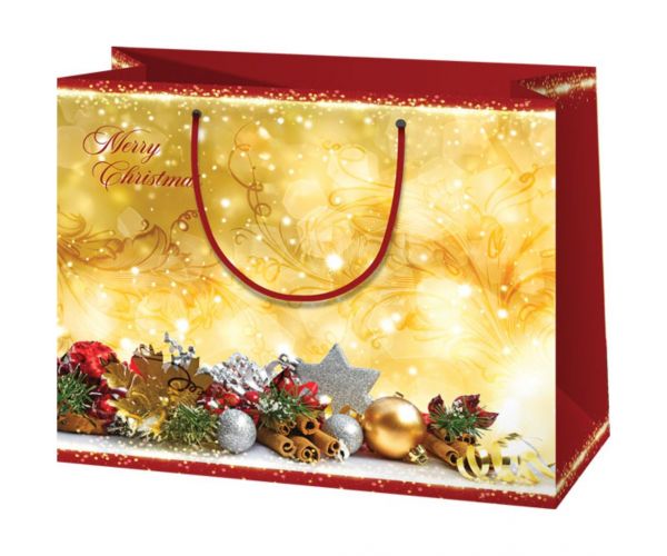Merry Christmas mintás közepes ajándéktáska 23x10x17,8cm