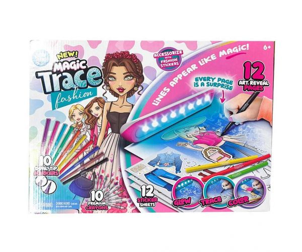Magic Trace stúdió: Ragyogó rajzolás - divat kreatív játékszett
