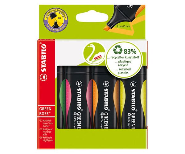 Stabilo: GREEN BOSS szövegkiemelő készlet 4db-os
