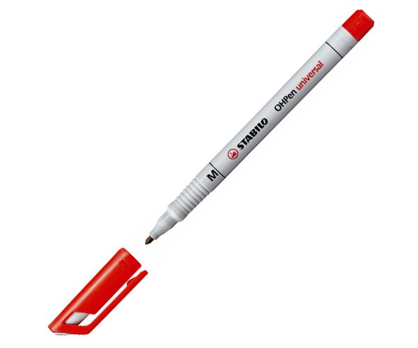 Stabilo: OHPen "M" 1,0mm vonalvastagságú piros alkoholos filctoll