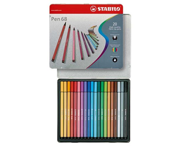 Stabilo: Pen 68 fém dobozos filctoll készlet 20db-os