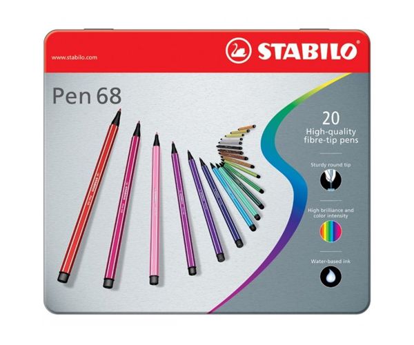 Stabilo: Pen 68 fém dobozos filctoll készlet 20db-os