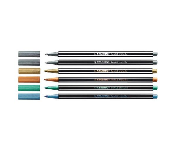 Stabilo: Pen 68 metál színű filctoll készlet 6db-os
