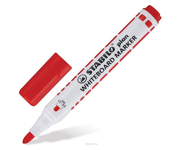 Stabilo: Plan WhiteBoard marker táblafilc piros színben