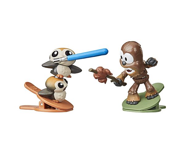 Star Wars Battle Bobblers Porgs vs Chewie csipeszes figura - Hasbro