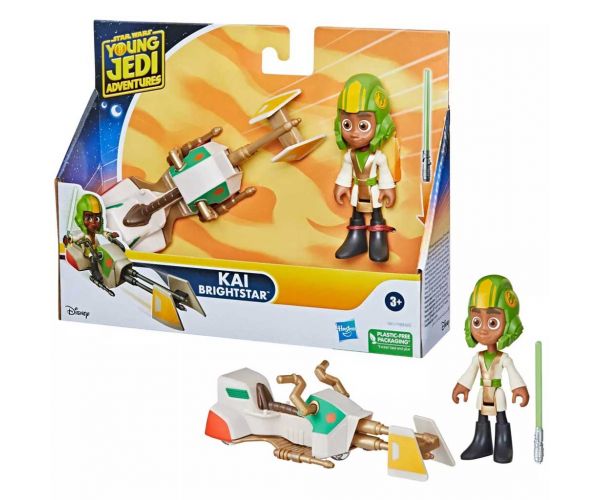 Star Wars: Fiatal Jedik kalandjai - Kai Brightstar figuraszett fogattal 7,5cm - Hasbro