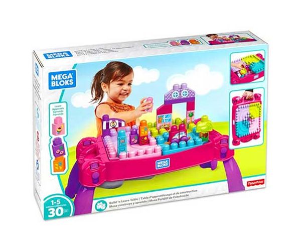 Lányos építő játékasztal - Mega Bloks