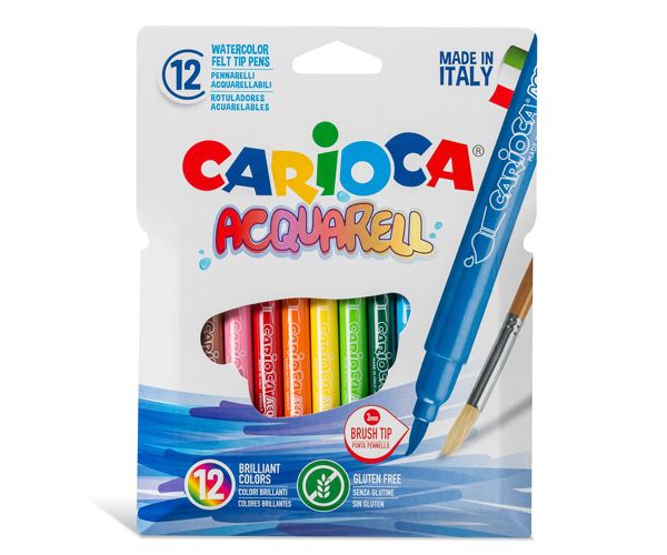 Ecsetvégű filctoll 12db-os - Carioca