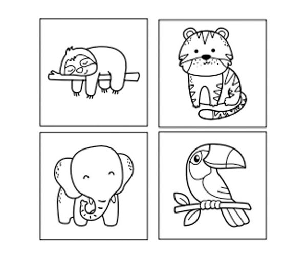 Sticker Art: Állatok színezhető matrica szett - Comansi