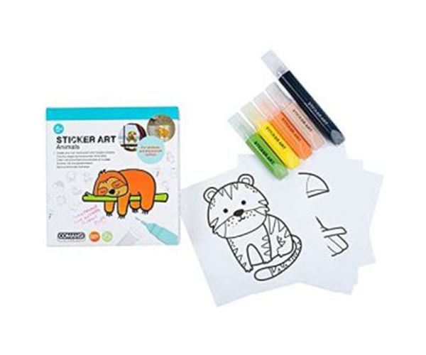 Sticker Art: Állatok színezhető matrica szett - Comansi