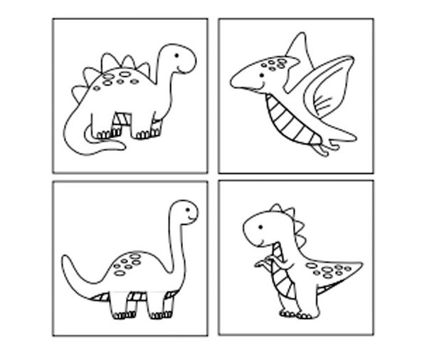 Sticker Art: Dinoszauruszok színezhető matrica szett - Comansi