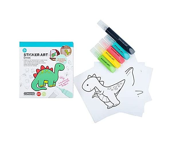 Sticker Art: Dinoszauruszok színezhető matrica szett - Comansi