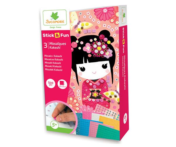 Stick'N Fun mozaikkép készítő készlet - Kokeshi