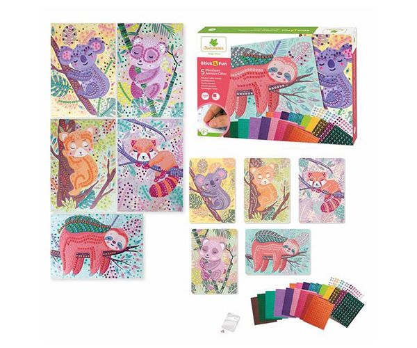 Stick'N Fun mozaikkép készítő készlet - Ölelni való állatok
