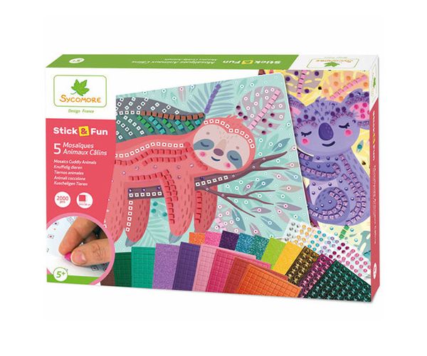 Stick'N Fun mozaikkép készítő készlet - Ölelni való állatok