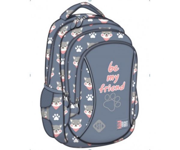 St.Right Be My Friend kutyus mintás iskolatáska hátizsák 15"