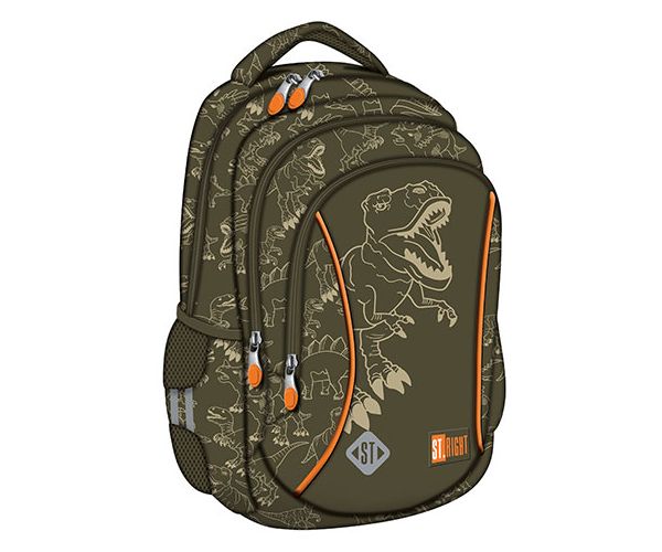 St.Right T-Rex Junior háromrekeszes iskolatáska, hátizsák 39x27x17cm