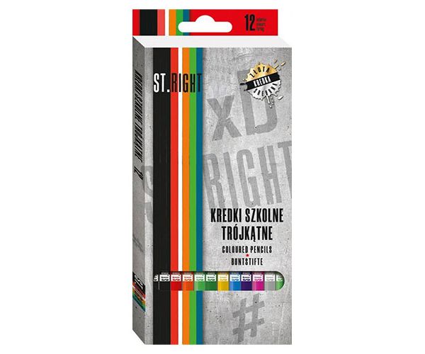 St.Right Háromszögletű színes ceruza 12db-os szett