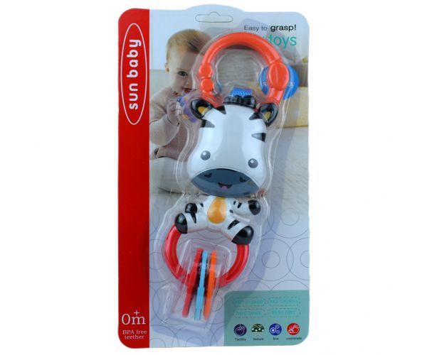 Sun Baby: Vidám zebra BPA mentes bébi csörgő