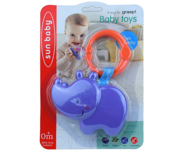Sun Baby: Vidám víziló BPA mentes bébi csörgő