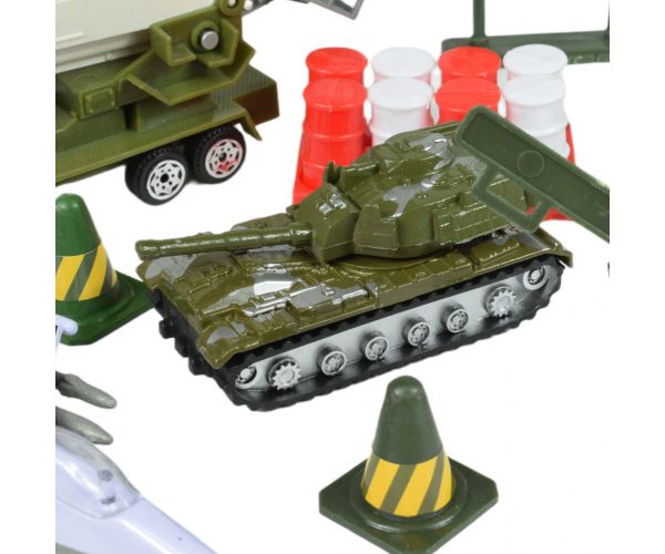 Super Army: Katonai játékszett fém járművekkel és lendkerekes repülővel kétféle változatban
