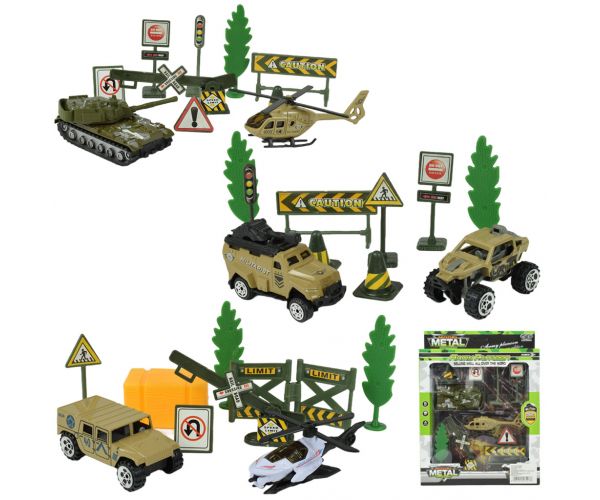 Super Army: Katonai játékszett járművekkel és kiegészítőkkel többféle változatban 1db