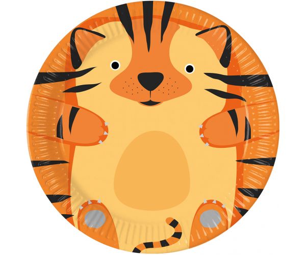 Tigris mintás 8db-os papírtányér szett 23cm-es