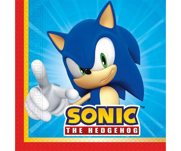 Sonic a sündisznó papírszalvéta szett – 2 rétegű, 33x33 cm, 20db