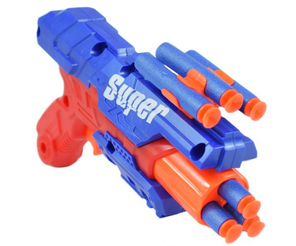 Super Gun: Szivacslövő fegyver töltényekkel 12 méteres lövő távolsággal 23x13cm