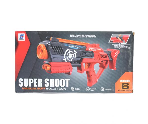 Super Shoot: Manuális szivacslövő fegyver töltényekkel 47cm