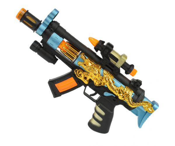Super Weapons: Gépfegyver sárkányos mintával, fénnyel és hanggal 33cm